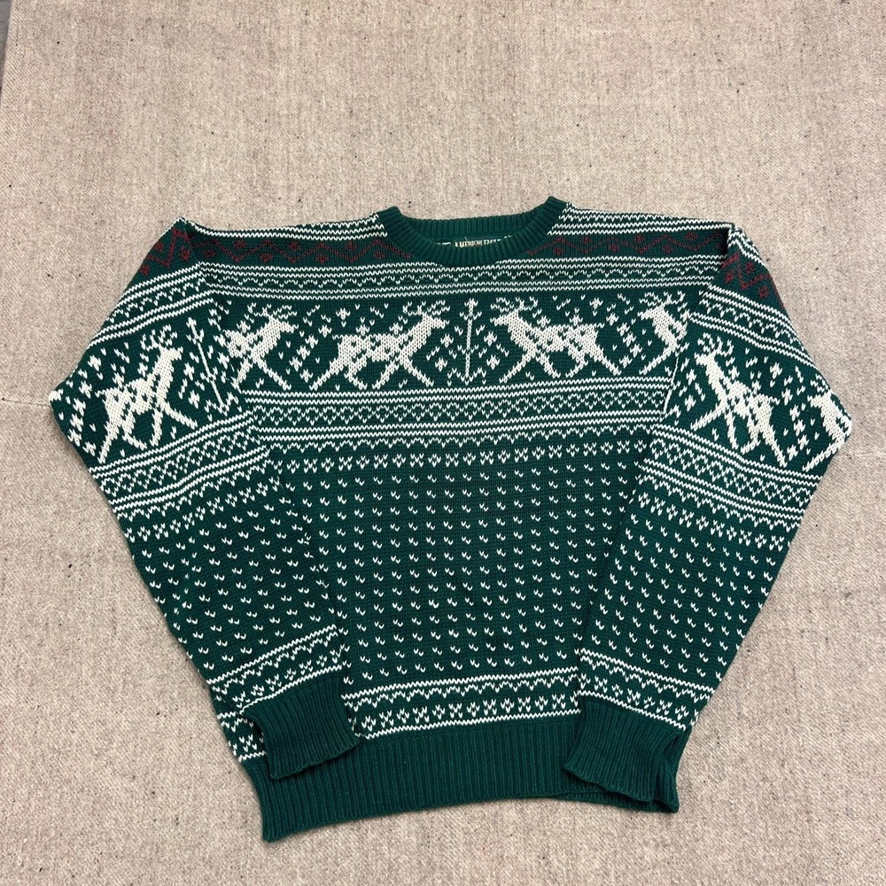 Vintage American Eagle Sweater Mens Large Green 1990s Cotton USA